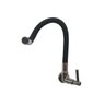 Torneira de Cozinha Gourmet Flexível de Parede Preta 1/4 Volta - 4