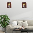 Ver imagem 2 de Luminária Teto tipo Pendente TURMALINA MDF - Completa - Cor: Marrom