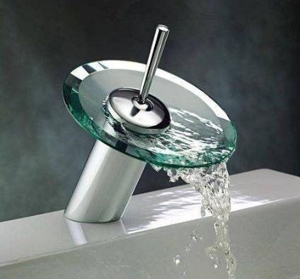 Torneira Cascata de Vidro com Misturador Monocomando Baixa Banheiro - 2