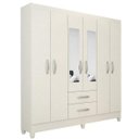 Ver imagem 3 de Guarda-roupa Casal com Espelho 6 Portas 2 Gavetas Real Light Atualle Móveis