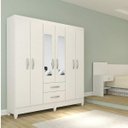 Ver imagem 5 de Guarda-roupa Casal com Espelho 6 Portas 2 Gavetas Real Light Atualle Móveis