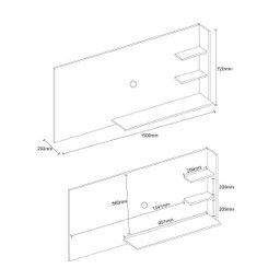 Painel para TV até 49 Polegadas 3 Prateleiras Rio de Janeiro Atualle Móveis - 3