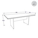 Ver imagem 3 de Mesa de Reunião Retangular Escritório Moderno sem Gavetas MDF 200cm Freijó com Preto
