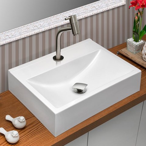 Cuba De Apoio Inspira Com Torneira Inox Curta Válvula Click