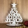 Enfeite de Mesa de Natal Vazado em MDF Pinheiro Palavras - 1