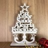 Enfeite de Mesa de Natal Vazado em MDF Pinheiro Palavras - 1
