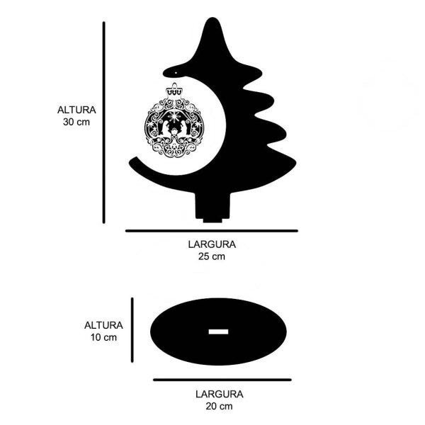 Enfeite de Mesa de Natal Vazado em MDF Pinheiro - 2
