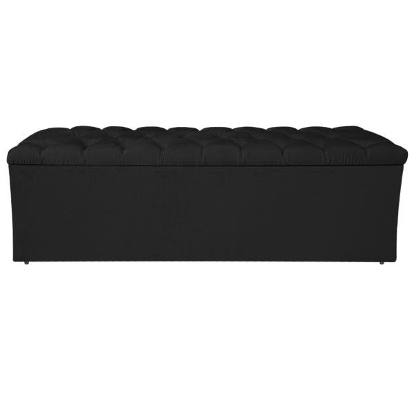 Calçadeira Estofada Liverpool 160cm Queen Size Suede Preto - Adj Decor - 2