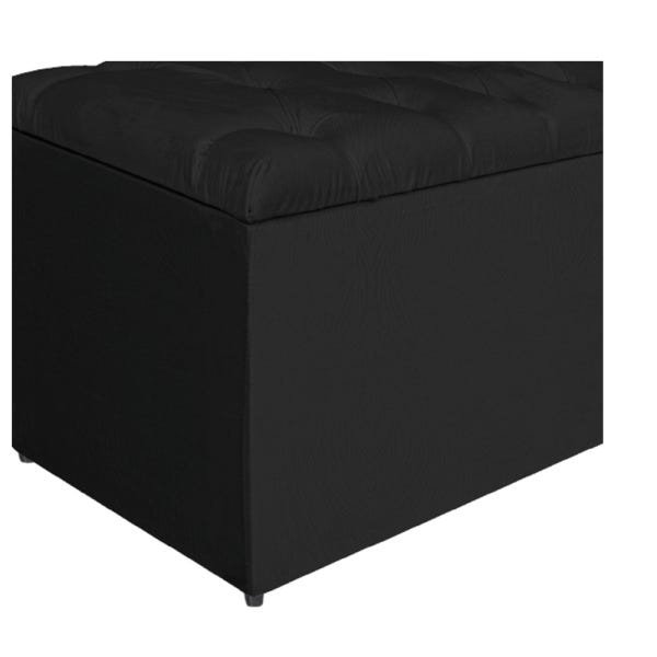 Calçadeira Estofada Liverpool 160cm Queen Size Suede Preto - Adj Decor - 5