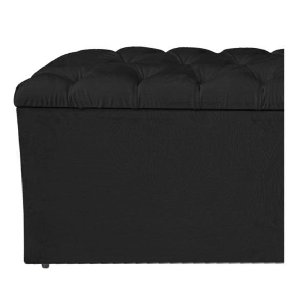 Calçadeira Estofada Liverpool 160cm Queen Size Suede Preto - Adj Decor - 6