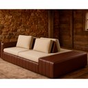 Ver imagem 4 de Sofá Ilha 2 Lugares 245cm Jasmim Courino Marrom | Linho Off White - Sallar Home