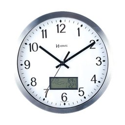 Relógio de Parede Herweg em Aluminio com Estação Meteorologica Termometro Digital Termo Higrometro L - 1 Relógio de Parede Herweg em Aluminio com Estação Meteorologica Termometro Digital Termo Higrometro L - 1