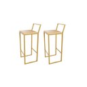 Ver imagem 5 de Jogo 2 Banqueta Alta Balcão Bistrô Dourada Confort Industrial Premium Pinus Don Castro Decor Industr