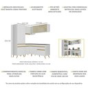 Ver imagem 4 de Armário de Cozinha Completa de Canto Veneza Multimóveis V2053 Branco/Dourado