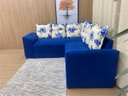 Ver imagem 2 de Sofá Canto Azul Floral 910/72 Belo