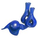 Ver imagem 1 de Jogo de Vasos Par Furados e Centro de Mesa de Sala Decor - Azul Royal