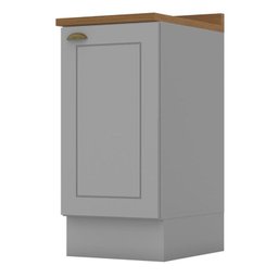 Balcão 1 Porta 40cm Americana Cinza com Tampo Nature - Móveis Henn - 1