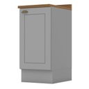 Ver imagem 1 de Balcão 1 Porta 40cm Americana Cinza com Tampo Nature - Móveis Henn