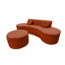Ver imagem 4 de Sofá Modular Orgânico Monterrey 260cm + Puff Veludo Terracota