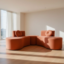 Ver imagem 2 de Sofá Modular Orgânico Monterrey 260cm + Puff Veludo Terracota