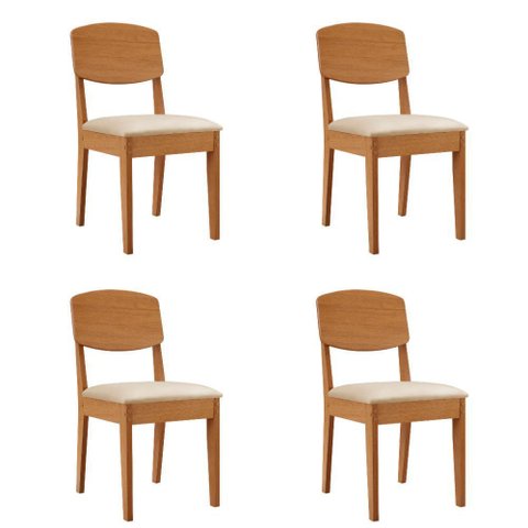 Conjunto com 4 Cadeiras Mdf Copper para Sala de Jantar Moderna Mobília