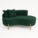 Ver imagem 2 de Kit 02 Sofá Orgânico 2 Lugares C/2 Almofadas Curvo Sala Recepção Veludo Verde - Montanaris Decor