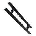 Ver imagem 1 de Puxador Aço Inox 304 Preto 100cm (1 Metro) - (80cm entre Furos) Barra Chata Porta Vidro Madeira Port