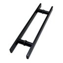 Ver imagem 2 de Puxador Aço Inox 304 Preto 100cm (1 Metro) - (80cm entre Furos) Barra Chata Porta Vidro Madeira Port