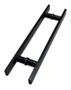 Ver imagem 2 de Puxador Aço Inox 304 Preto 100cm (1 Metro) - (80cm entre Furos) Barra Chata Porta Vidro Madeira Port