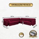 Ver imagem 2 de Sofá Magno 3.97x3.97m de Canto, Retrátil e Reclinável - Vinho