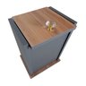 Lixeira Cesto De Lixo Mdf Premium Banheiro Lavabo Escritório Cor: Chumbo/Amadeirado - 1