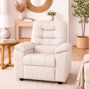Ver imagem 2 de Poltrona Marfim Reclinável Courino Off White - Sallar Home