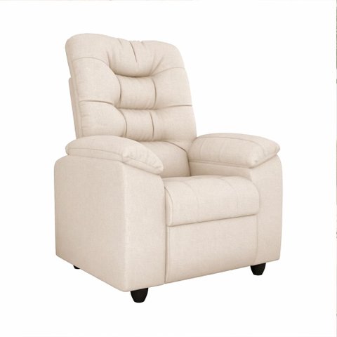 Poltrona Marfim Reclinável Courino Off White - Sallar Home