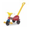 Carrinho de passeio infantil triciclo motoca com haste empurrador pedal velotrol criança vermelha - 1