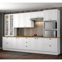 Ver imagem 1 de Cozinha Modulada 343cm 6 Peças 12 Portas 7 Gavetas Americana Henn - Branco/nature