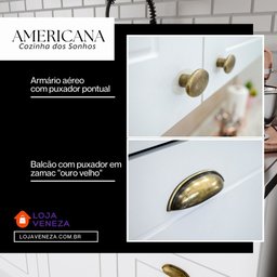Cozinha Modulada 343cm 6 Peças 12 Portas 7 Gavetas Americana Henn - Branco/nature - 5