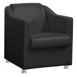 Poltrona Decorativa Bia Corino Preto - 1 Poltrona Decorativa Bia Corino Preto - 1