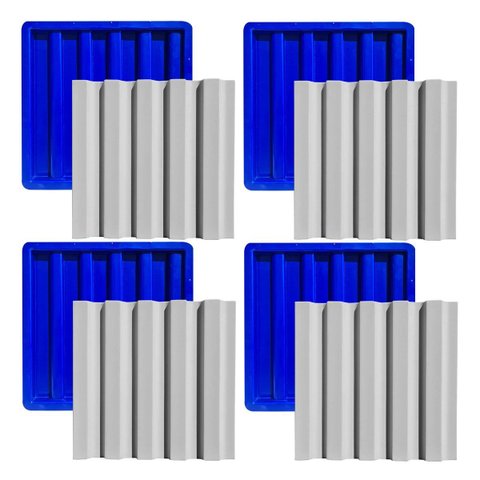 Formas Ripado 30x30 3d Abs Azul Gesso Cimento 1mm