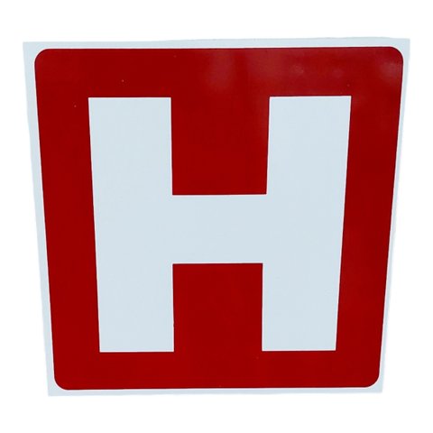 Placa de Sinalização Simbolo Letra H 20x20 Hidrante