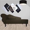 Ver imagem 2 de Recamier Namoradeira Divã Lado Direito Larissa Suede Marrom - DS Estofados