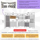 Ver imagem 2 de Armário de Cozinha Completa Modulada 11 Pçs Siena Multimóveis Mp2241 Branco-lacca Fumê