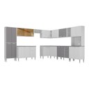 Ver imagem 4 de Armário de Cozinha Completa Modulada 11 Pçs Siena Multimóveis Mp2241 Branco-lacca Fumê
