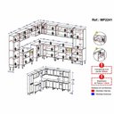 Ver imagem 7 de Armário de Cozinha Completa Modulada 11 Pçs Siena Multimóveis Mp2241 Branco-lacca Fumê