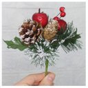 Ver imagem 3 de Kit 8 Ramos Maçã Decoração Natal Artificial com Detalhes Branco 17cm