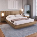 Ver imagem 3 de Cama Casal/queen com Cabeceira e 2 Mesas para Colchão 198x158cm Multimóveis Cr40144 Mel