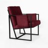 Poltrona Megan Luxo Decorativo Base Preto Suede Bordô - 2