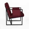 Poltrona Megan Luxo Decorativo Base Preto Suede Bordô - 4