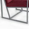 Poltrona Megan Decorativo Base Prata Suede Bordô - 6