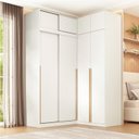 Ver imagem 1 de Guarda-Roupa Planejado de Canto 4 Peças 8 Portas com 4 Portas de Correr Jade CabeCasa MadeiraOriginals Branco/Fosco
