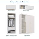 Ver imagem 4 de Guarda-Roupa Planejado de Canto 4 Peças 8 Portas com 4 Portas de Correr Jade CabeCasa MadeiraOriginals Branco/Fosco
